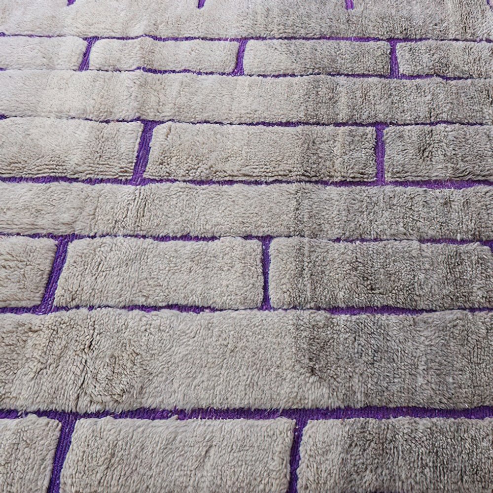 Moroccan custom rug from Beni Ourain, Wool, Gray