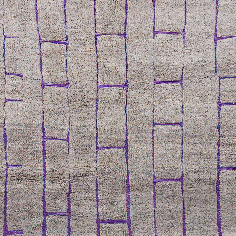 Moroccan custom rug from Beni Ourain, Wool, Gray