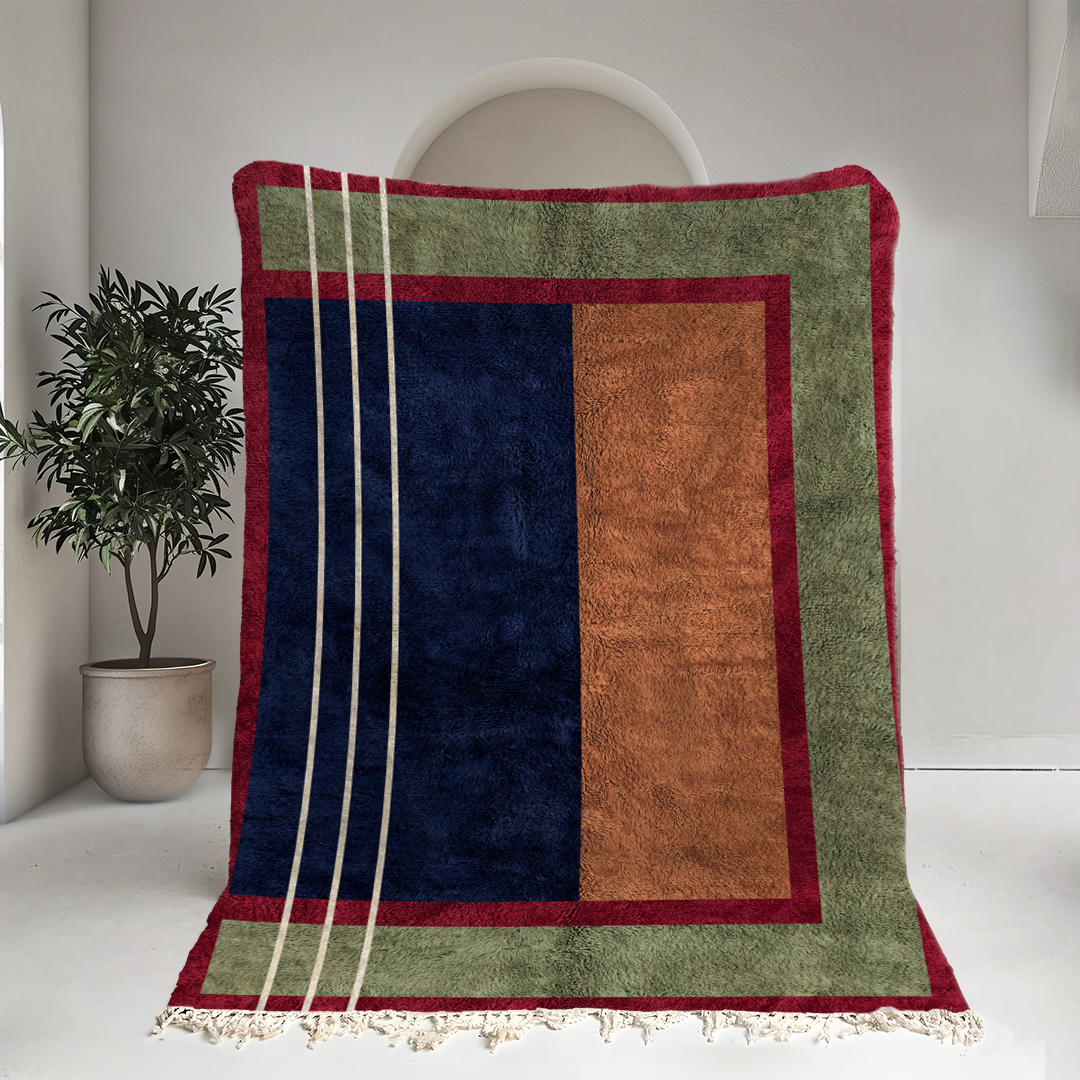 Moroccan custom rug from Beni Ourain, Wool, Green