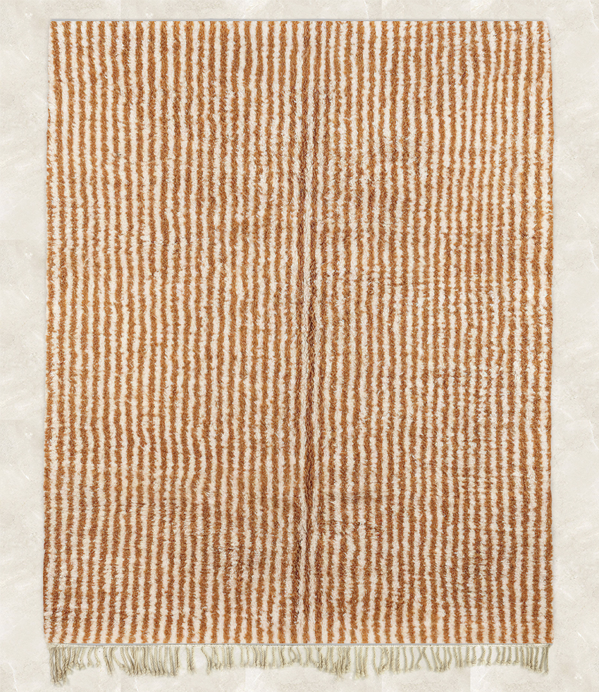 Moroccan custom rug from Beni Ourain, Wool, Orange