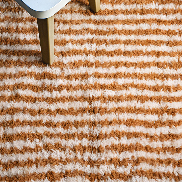 Moroccan custom rug from Beni Ourain, Wool, Orange