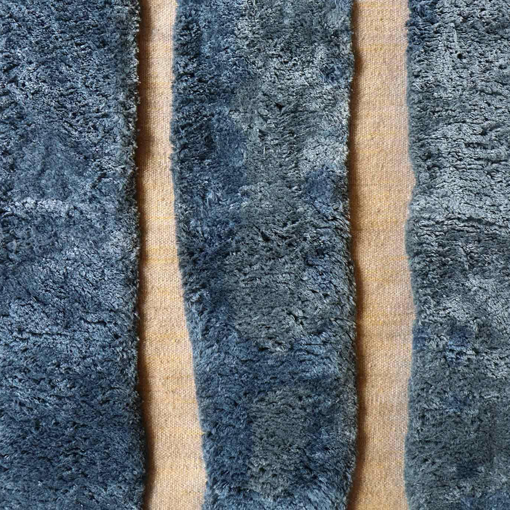 Moroccan custom rug from Beni Ourain, Wool, Blue