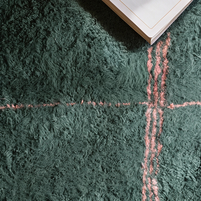 Moroccan custom rug from Beni Ourain, Wool, Green