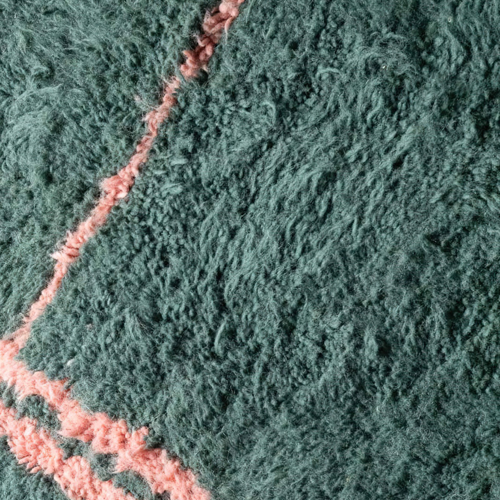 Moroccan custom rug from Beni Ourain, Wool, Green
