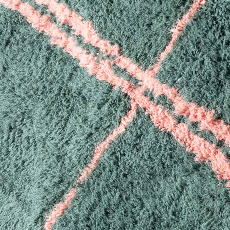 Moroccan custom rug from Beni Ourain, Wool, Green