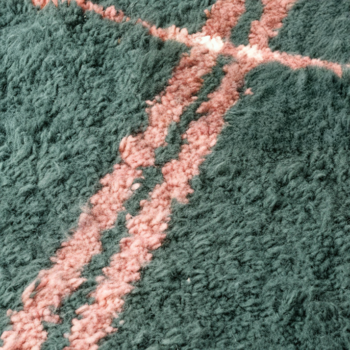 Moroccan custom rug from Beni Ourain, Wool, Green
