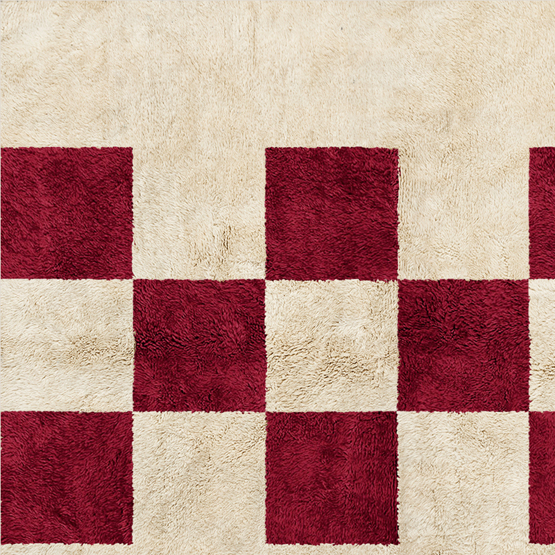 Moroccan custom rug from Beni Ourain, Wool, White