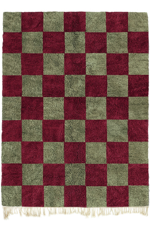 Green Checker Rug 5246