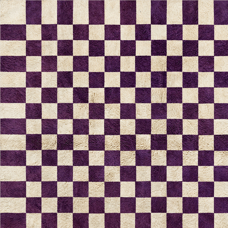Moroccan custom rug from Beni Ourain, Wool, Purple