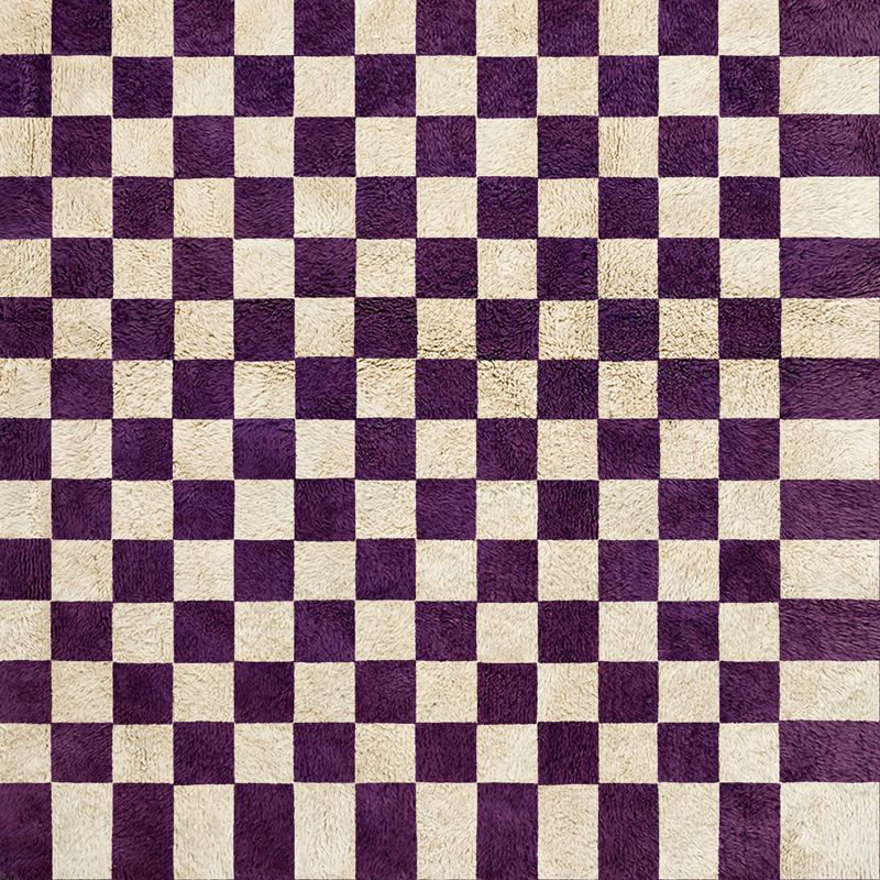 Moroccan custom rug from Beni Ourain, Wool, Purple