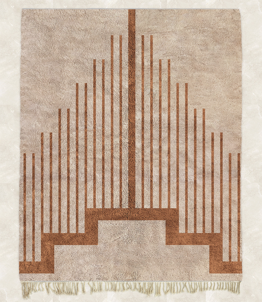 Moroccan custom rug from Beni Ourain, Wool, White