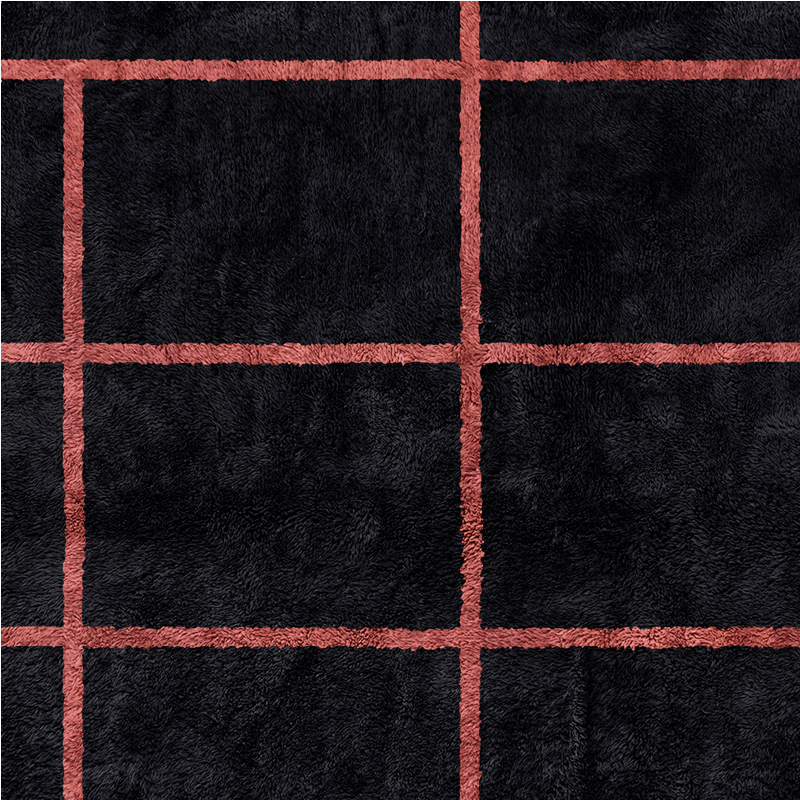 Moroccan custom rug from Beni Ourain, Wool, Black