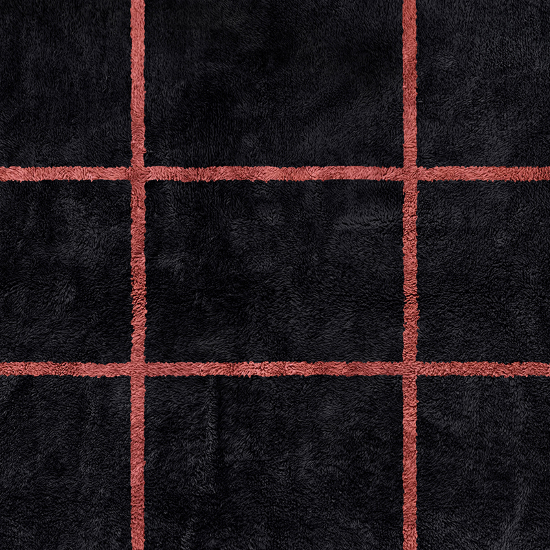Moroccan custom rug from Beni Ourain, Wool, Black