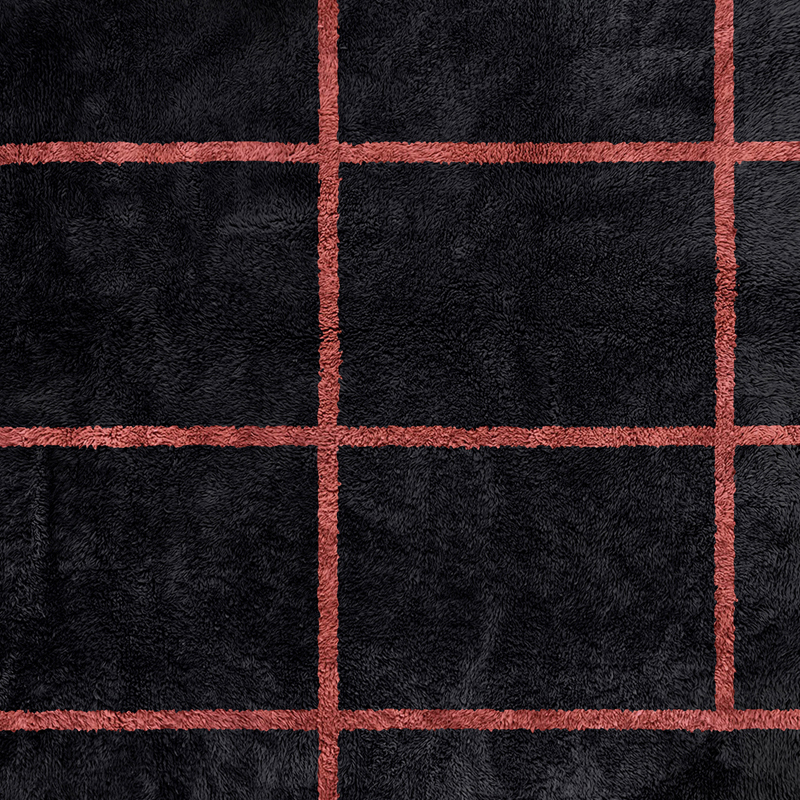 Moroccan custom rug from Beni Ourain, Wool, Black