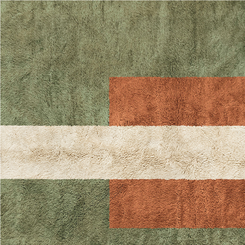 Moroccan custom rug from Beni Ourain, Wool, Green