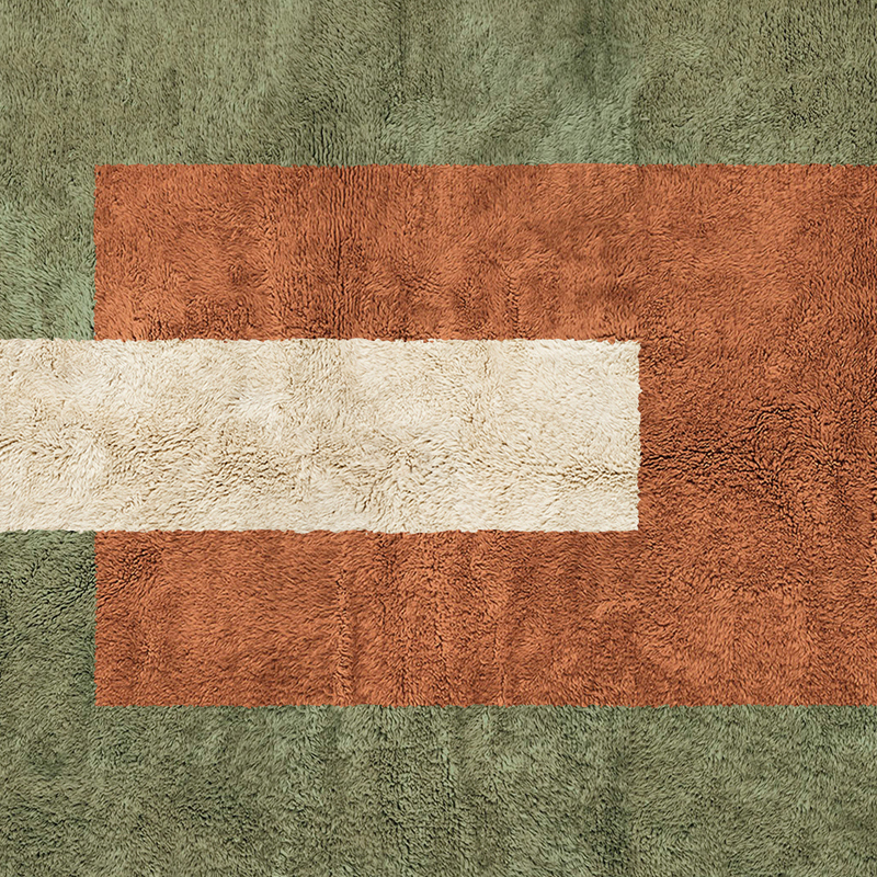 Moroccan custom rug from Beni Ourain, Wool, Green