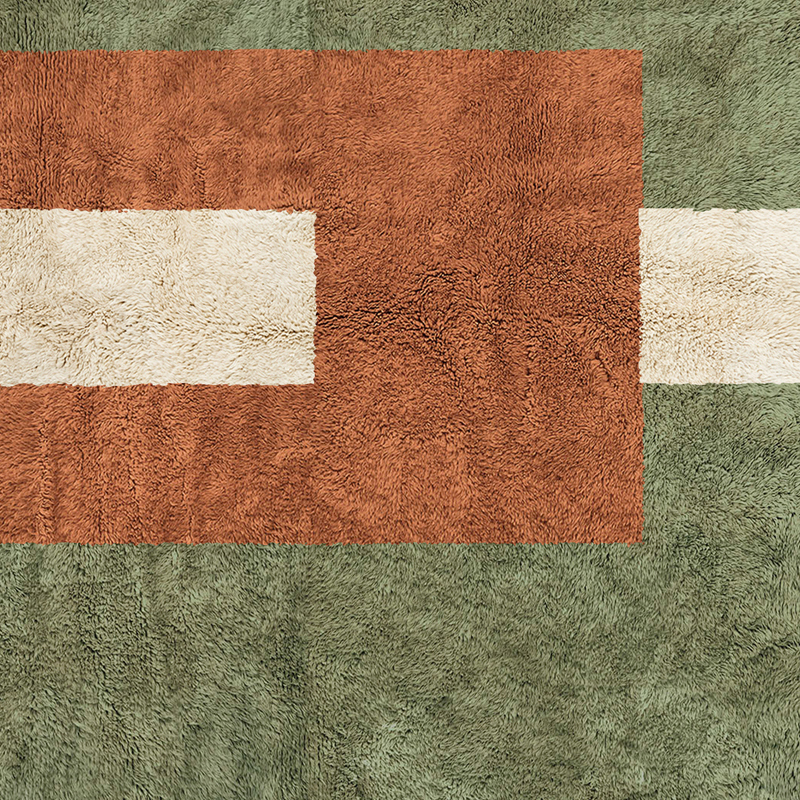 Moroccan custom rug from Beni Ourain, Wool, Green