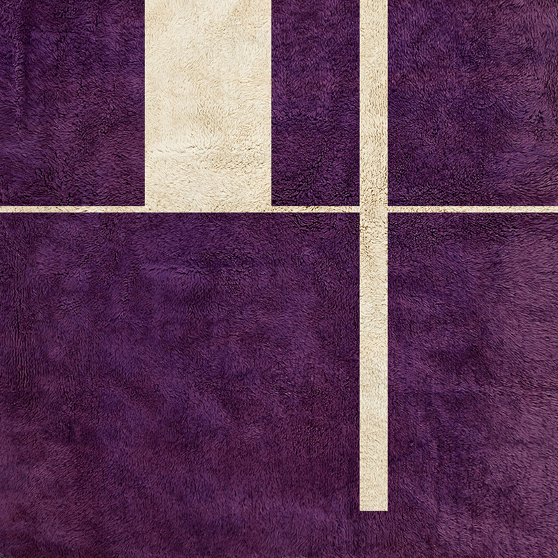 Moroccan custom rug from Beni Ourain, Wool, Purple