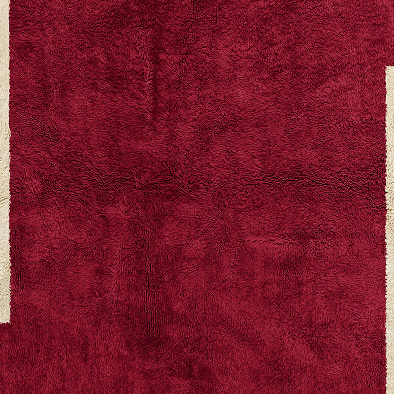 Moroccan custom rug from Beni Ourain, Wool, Red
