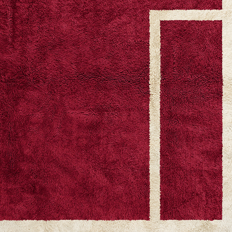 Moroccan custom rug from Beni Ourain, Wool, Red