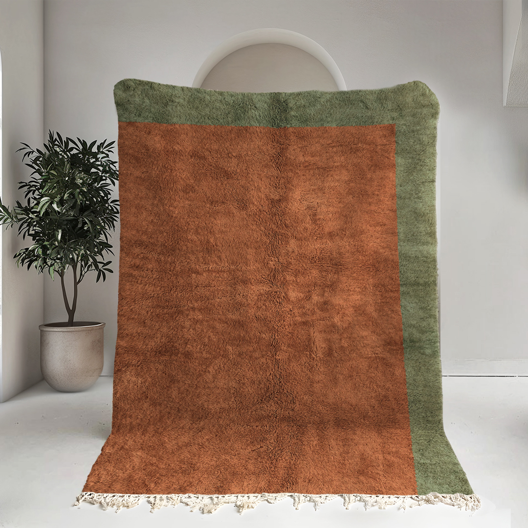Moroccan custom rug from Beni Ourain, Wool, Orange