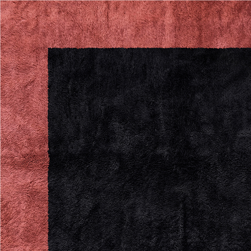 Moroccan custom rug from Beni Ourain, Wool, Black