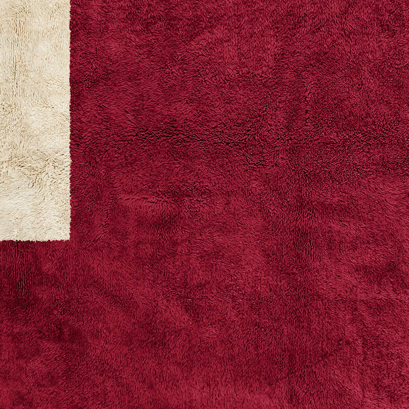 Moroccan custom rug from Beni Ourain, Wool, Red