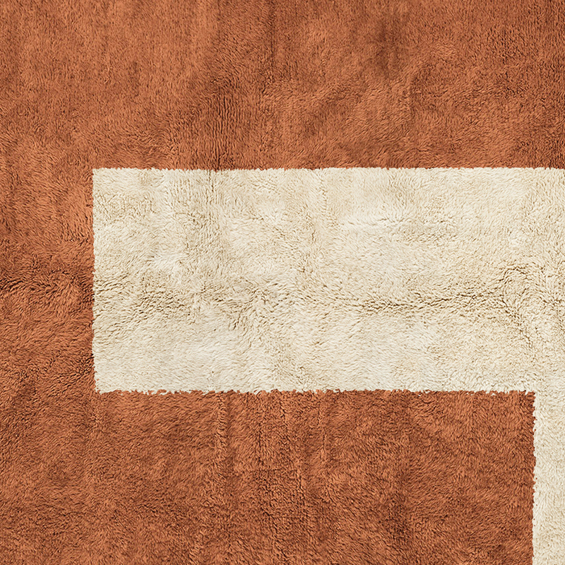 Moroccan custom rug from Beni Ourain, Wool, Orange