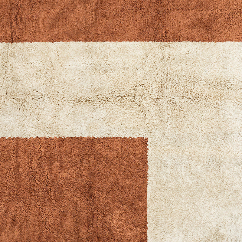 Moroccan custom rug from Beni Ourain, Wool, Orange