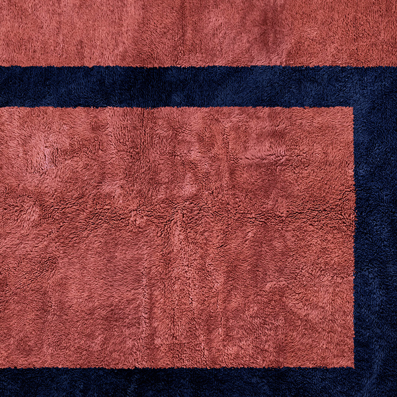 Moroccan custom rug from Beni Ourain, Wool, Red