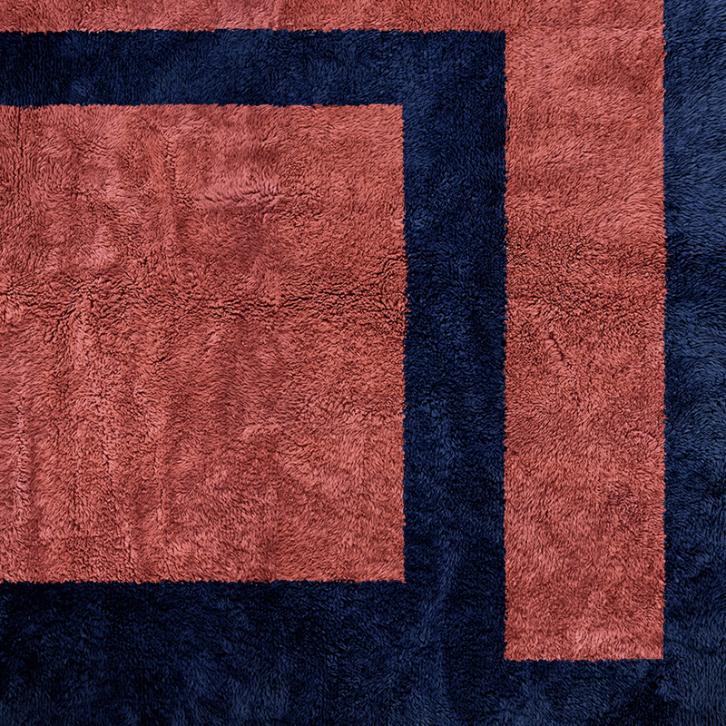Moroccan custom rug from Beni Ourain, Wool, Red