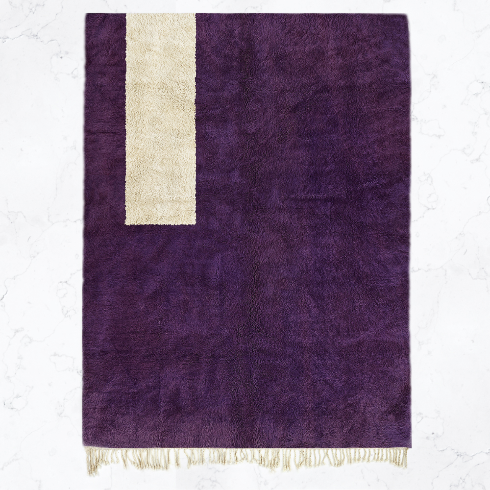 Moroccan custom rug from Beni Ourain, Wool, Purple