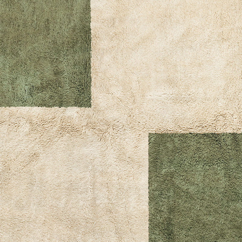 Moroccan custom rug from Beni Ourain, Wool, Green