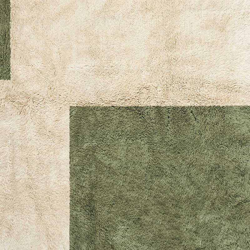 Moroccan custom rug from Beni Ourain, Wool, Green