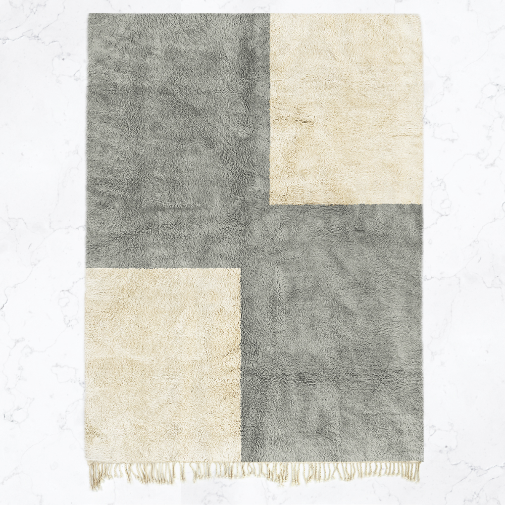 Moroccan custom rug from Beni Ourain, Wool, Gray