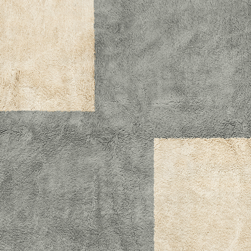 Moroccan custom rug from Beni Ourain, Wool, Gray