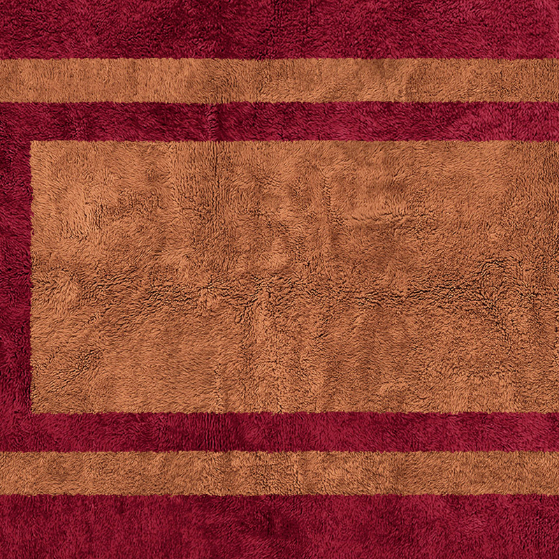 Moroccan custom rug from Beni Ourain, Wool, Red