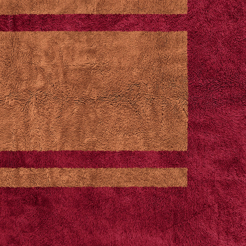 Moroccan custom rug from Beni Ourain, Wool, Red