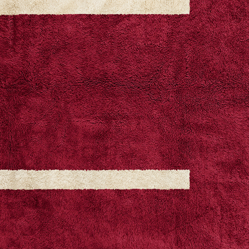 Moroccan custom rug from Beni Ourain, Wool, Red