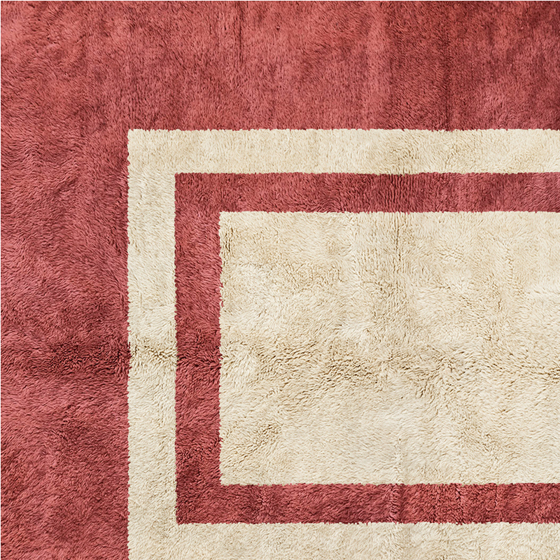 Moroccan custom rug from Beni Ourain, Wool, Red