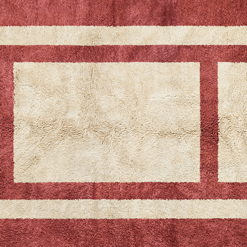Moroccan custom rug from Beni Ourain, Wool, Red