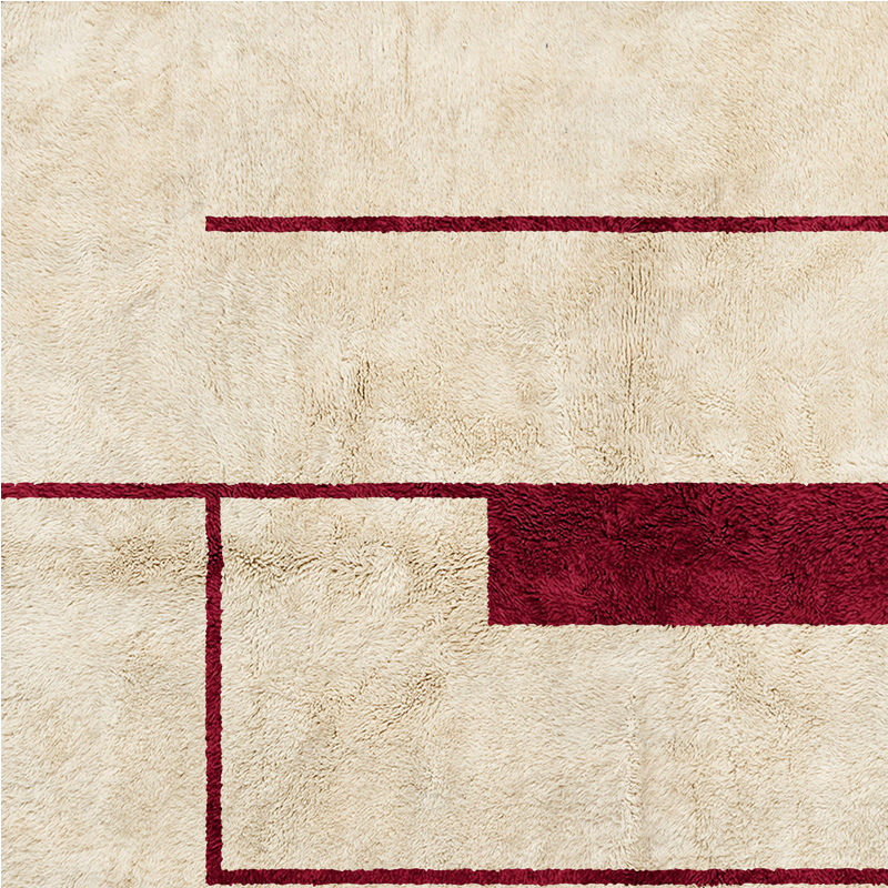Moroccan custom rug from Beni Ourain, Wool, White