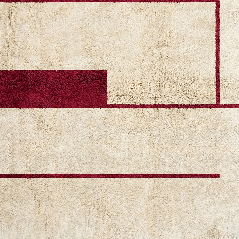 Moroccan custom rug from Beni Ourain, Wool, White