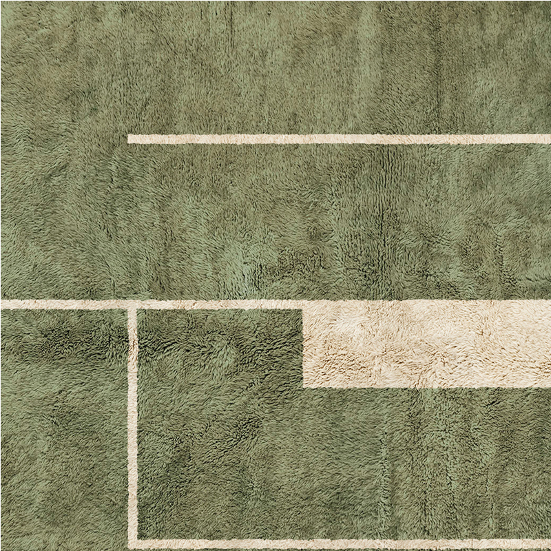 Moroccan custom rug from Beni Ourain, Wool, Green