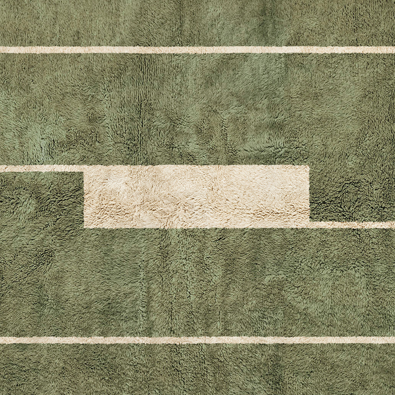 Moroccan custom rug from Beni Ourain, Wool, Green