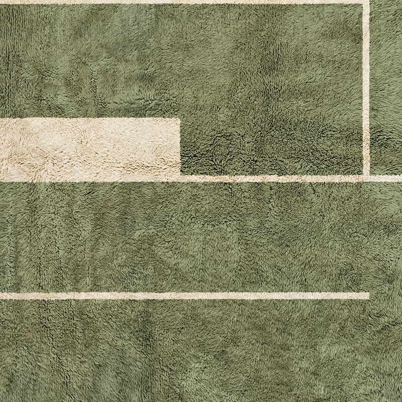 Moroccan custom rug from Beni Ourain, Wool, Green