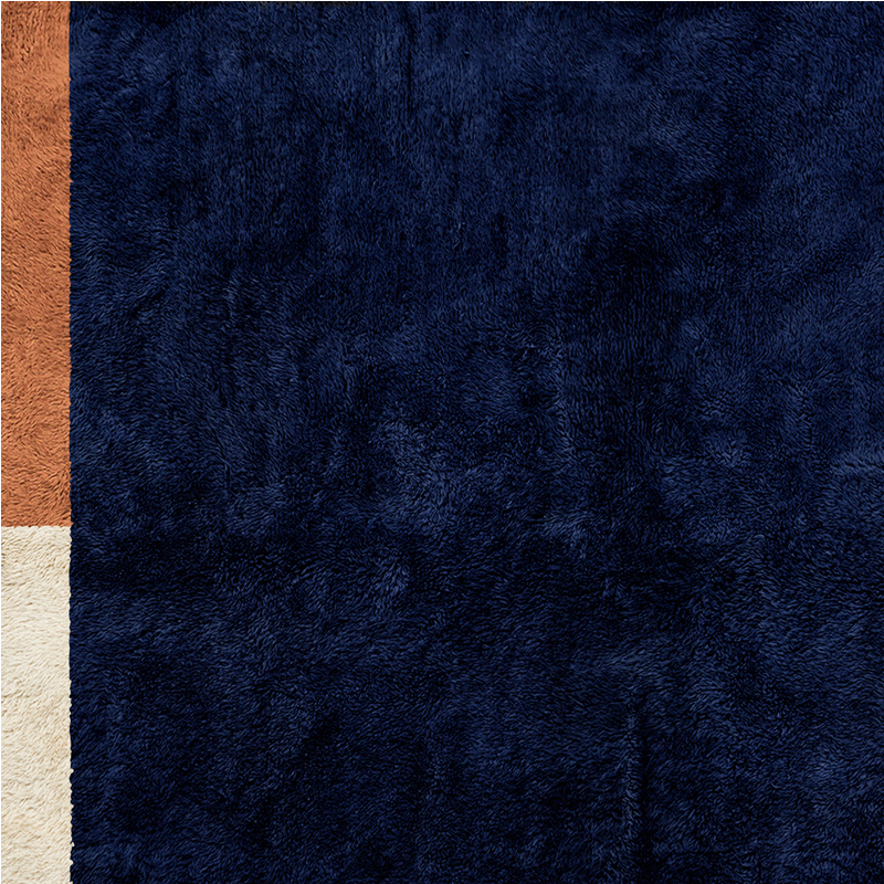 Moroccan custom rug from Beni Ourain, Wool, Blue