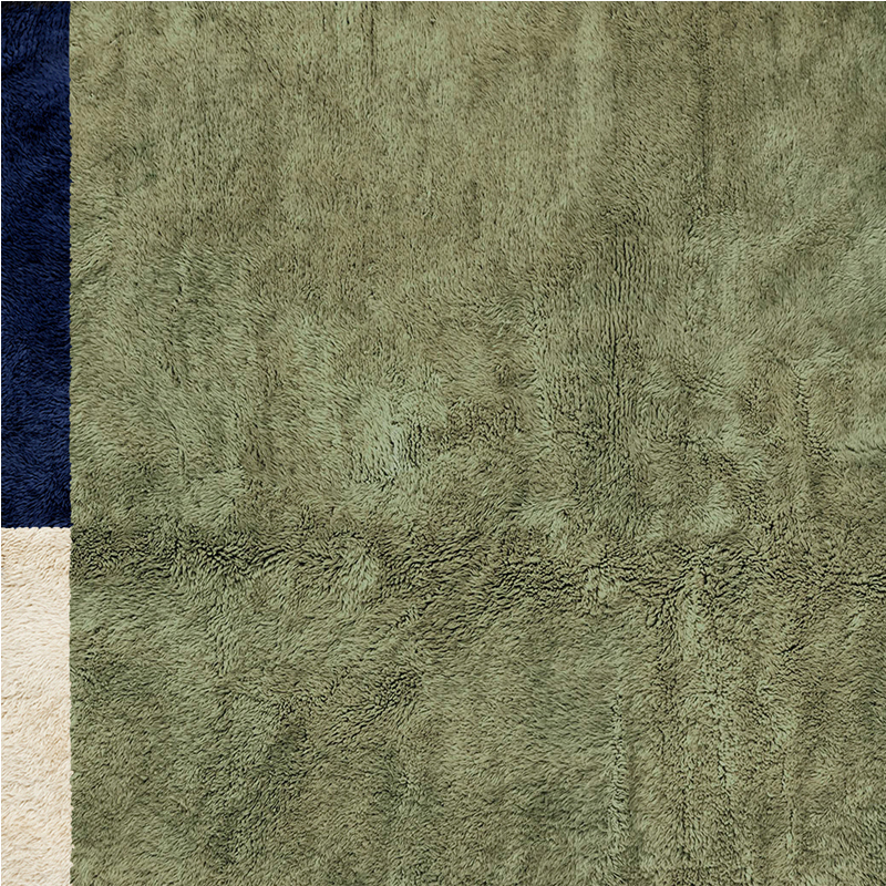 Moroccan custom rug from Beni Ourain, Wool, Green