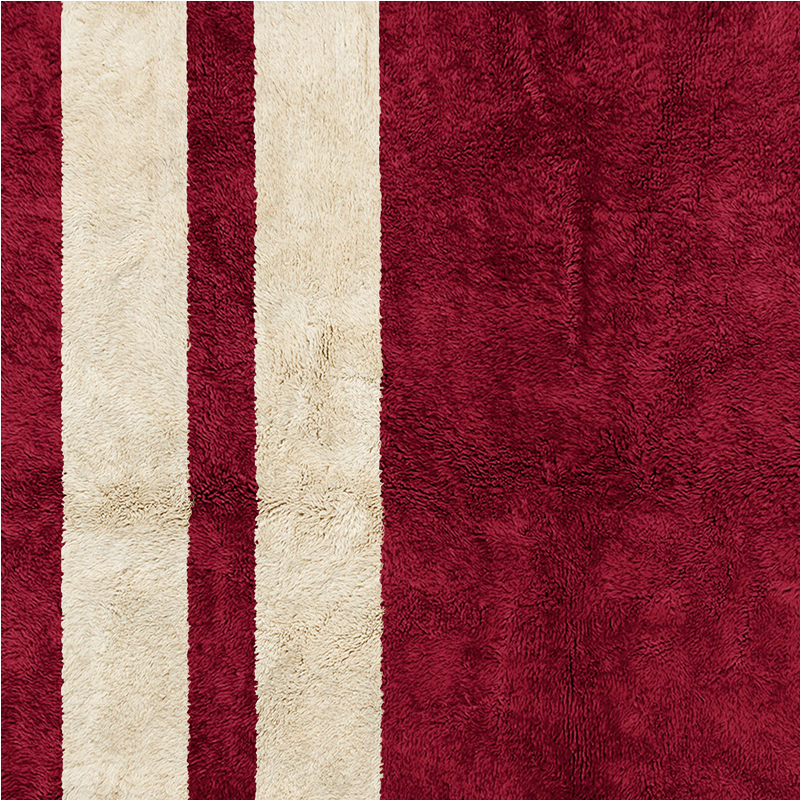 Moroccan custom rug from Beni Ourain, Wool, Red