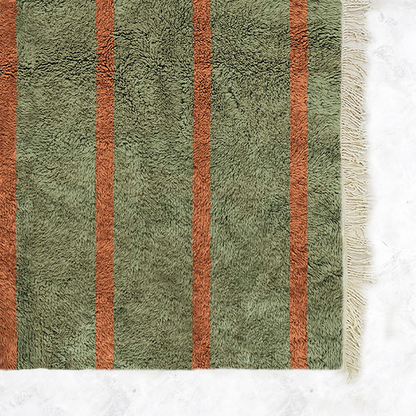 Moroccan custom rug from Beni Ourain, Wool, Green